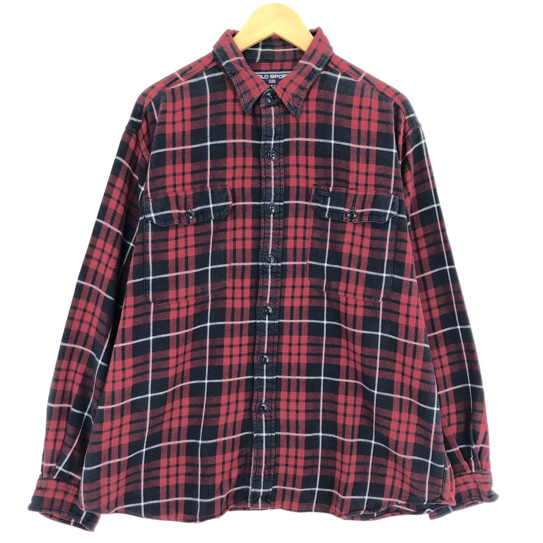 Ralph Lauren POLO SPORTSMAN long sleeve heavy flannel check shirt, men's XL size / eaa487371