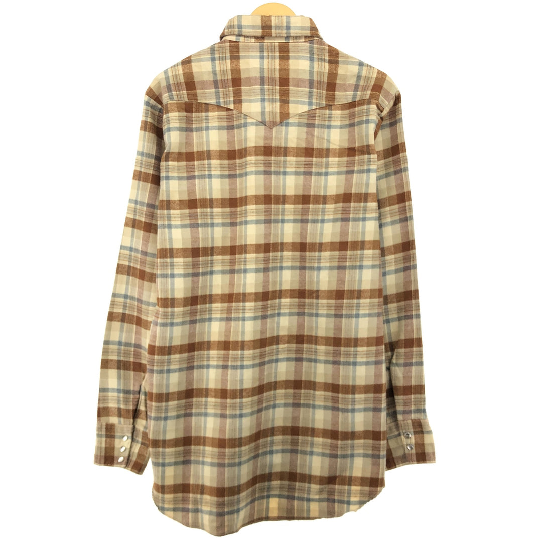 70s~ DeeCee Rangers Western flannel check shirt, made in USA, men's XL size, vintage /eaa487374