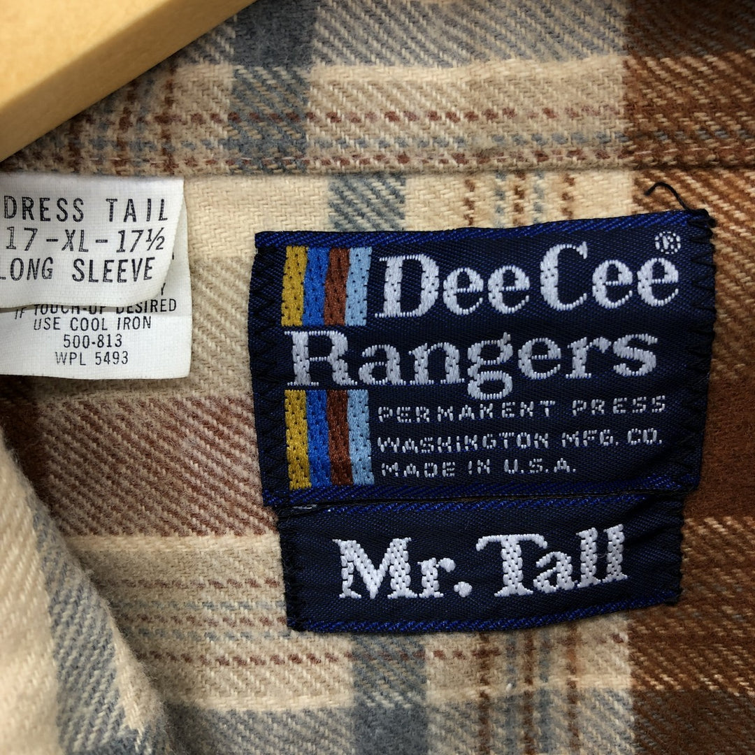 70s~ DeeCee Rangers Western flannel check shirt, made in USA, men's XL size, vintage /eaa487374
