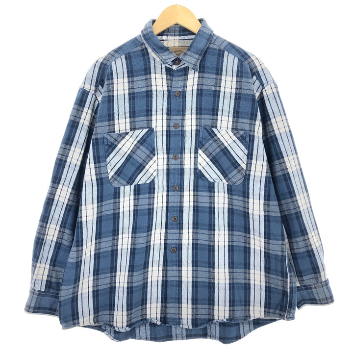 90s~ ST JOHN'S BAY Long Sleeve Flannel Check Shirt Men's XL Vintage /eaa487384