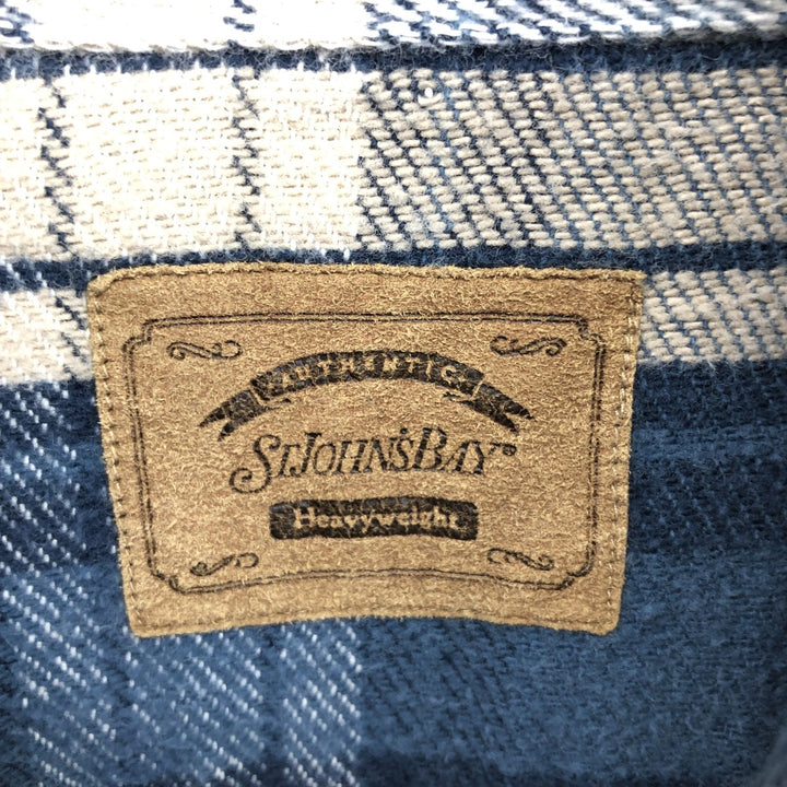 90s~ ST JOHN'S BAY Long Sleeve Flannel Check Shirt Men's XL Vintage /eaa487384