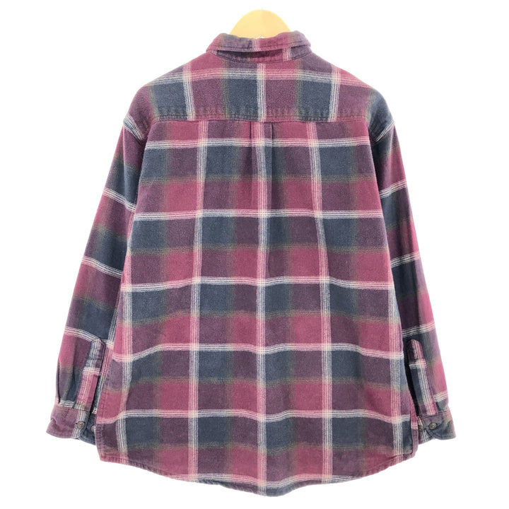 90s~ ST JOHN'S BAY Long Sleeve Button Down Flannel Check Shirt Men's L Size Vintage /eaa487387