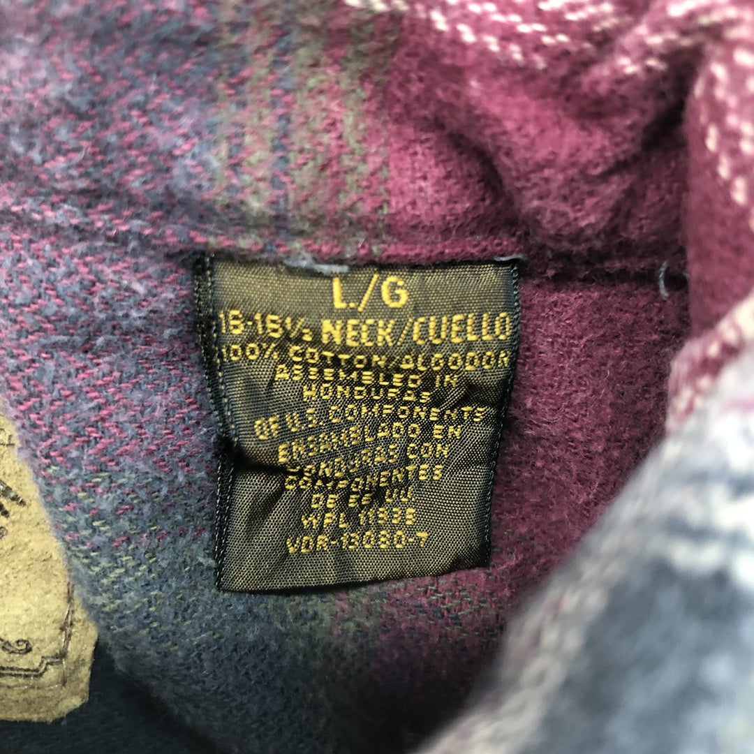 90s~ ST JOHN'S BAY Long Sleeve Button Down Flannel Check Shirt Men's L Size Vintage /eaa487387