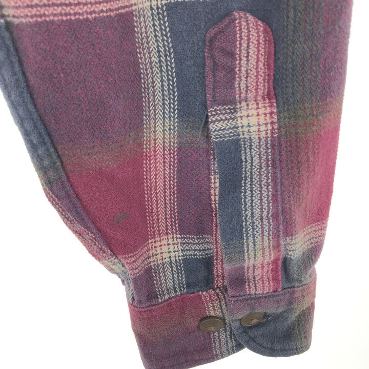 90s~ ST JOHN'S BAY Long Sleeve Button Down Flannel Check Shirt Men's L Size Vintage /eaa487387