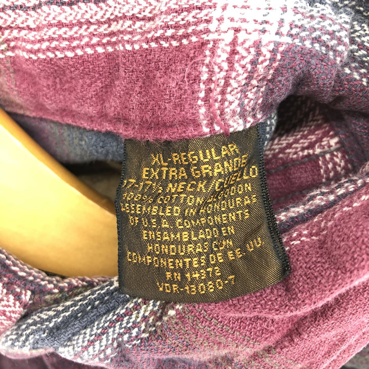 90s~ ST JOHN'S BAY Long Sleeve Button Down Light Flannel Check Shirt Men's XL Vintage /eaa487389