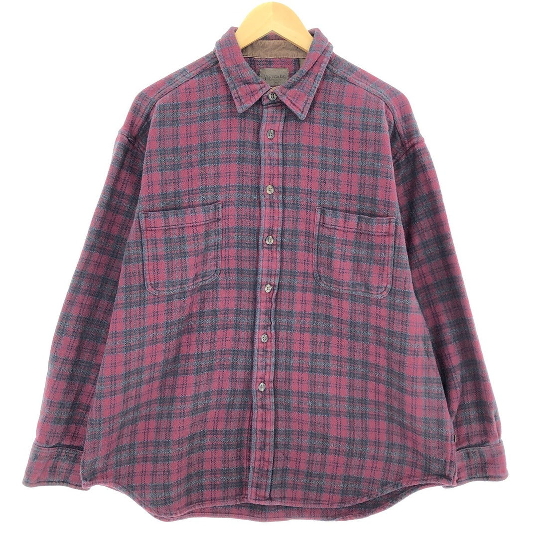 90s~ ST JOHN'S BAY Long Sleeve Heavy Flannel Check Shirt Men's XL Vintage /eaa487390