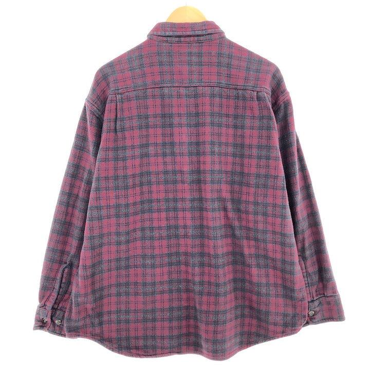 90s~ ST JOHN'S BAY Long Sleeve Heavy Flannel Check Shirt Men's XL Vintage /eaa487390