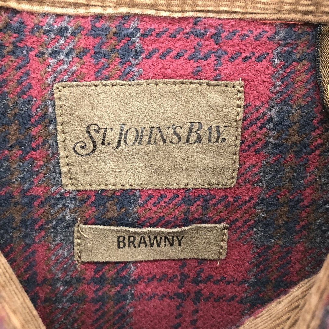 90s~ ST JOHN'S BAY Long Sleeve Heavy Flannel Check Shirt Men's XL Vintage /eaa487390