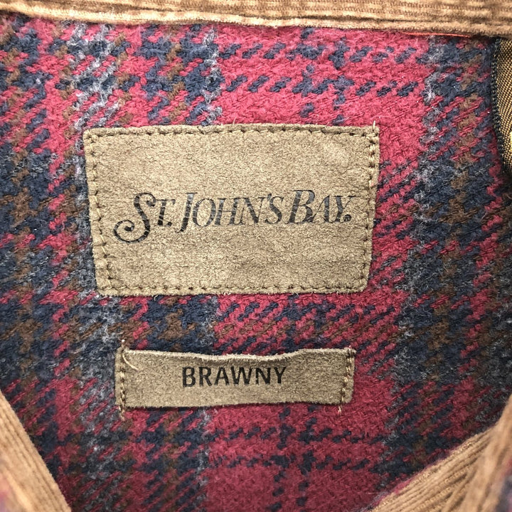 90s~ ST JOHN'S BAY Long Sleeve Heavy Flannel Check Shirt Men's XL Vintage /eaa487390