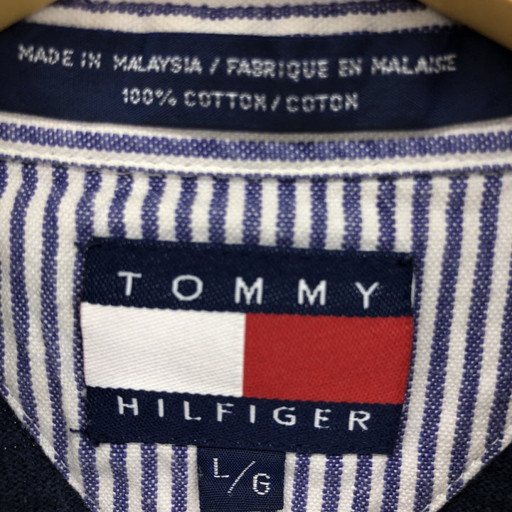 90'S Tommy Hilfiger Border Pattern Long Sleeve Rugby Shirt Men's L Size Vintage /eaa487423