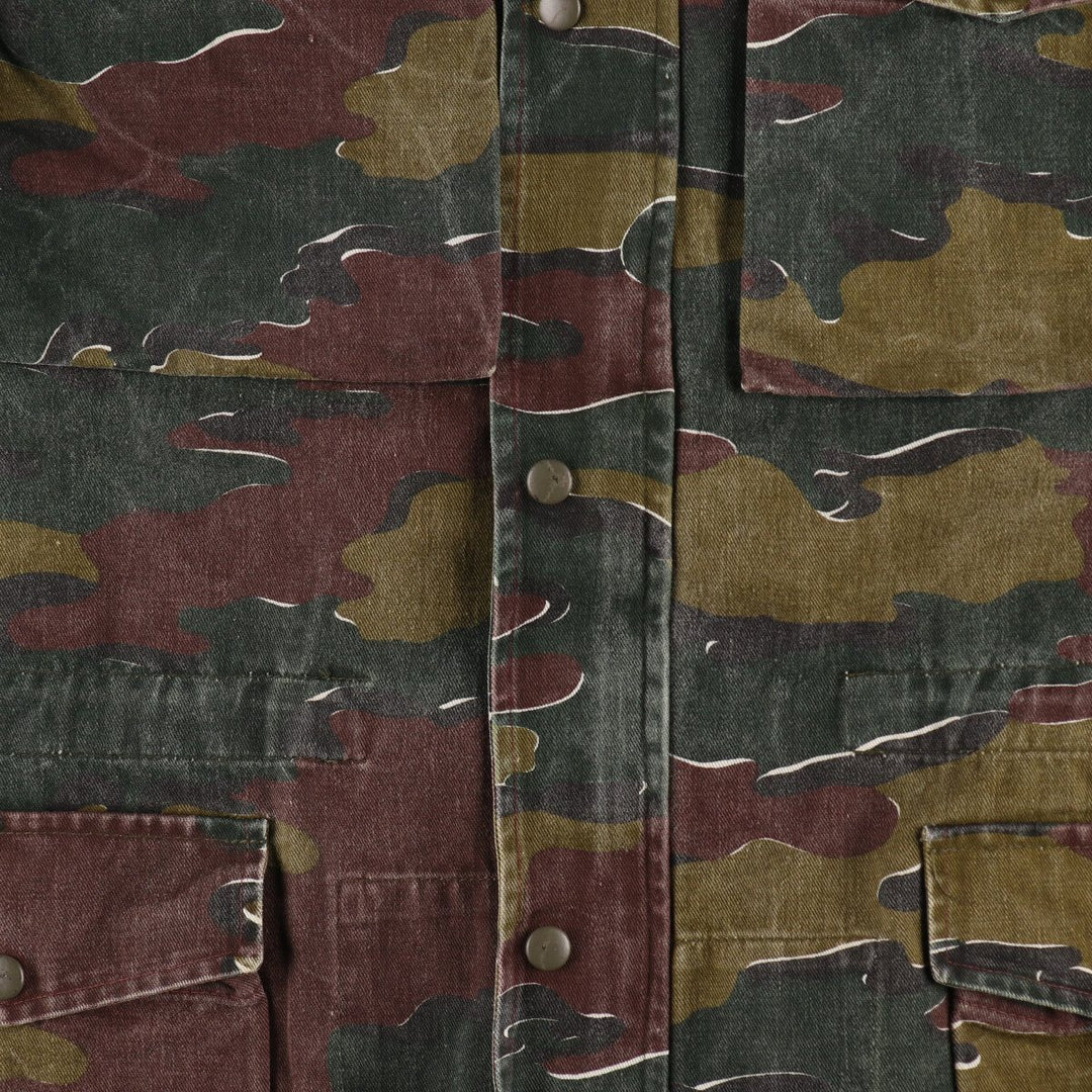 80'S Belgian Army Genuine Camouflage Pattern Jigsaw Camo Military Field Jacket Men's XL Vintage /eaa487846