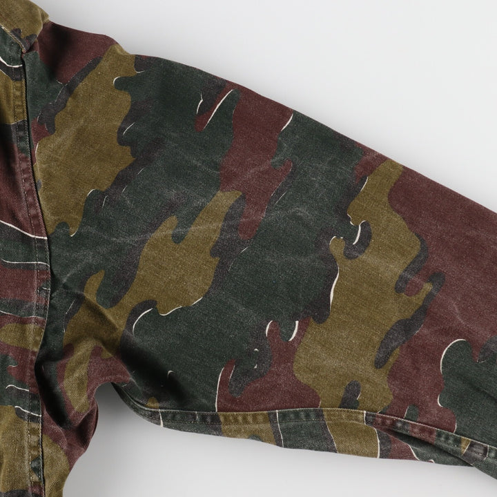 80'S Belgian Army Genuine Camouflage Pattern Jigsaw Camo Military Field Jacket Men's XL Vintage /eaa487846