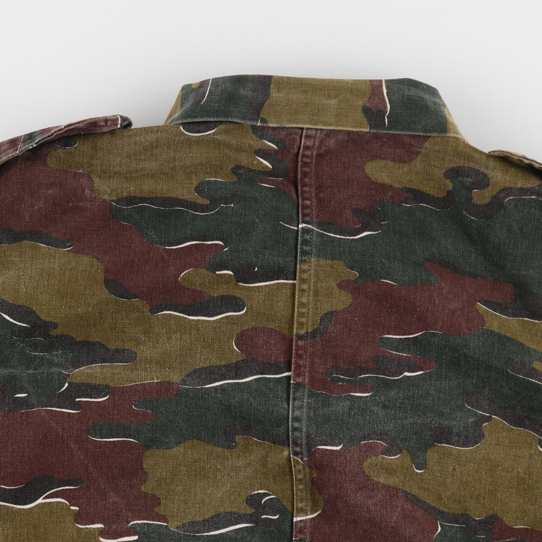 80'S Belgian Army Genuine Camouflage Pattern Jigsaw Camo Military Field Jacket Men's XL Vintage /eaa487846