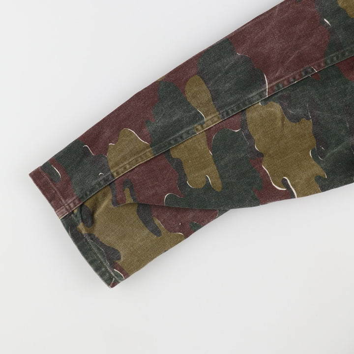 80'S Belgian Army Genuine Camouflage Pattern Jigsaw Camo Military Field Jacket Men's XL Vintage /eaa487846