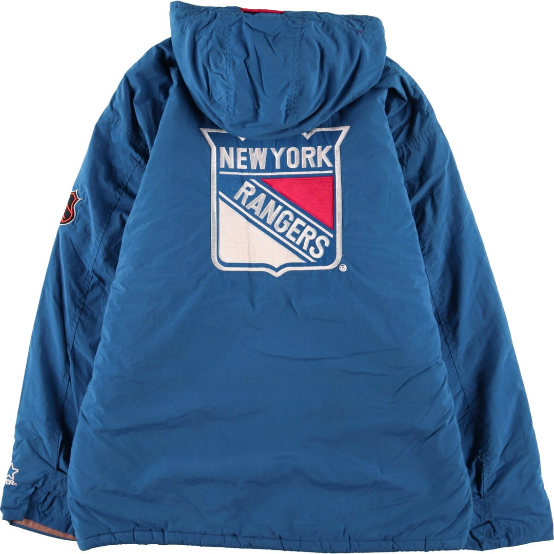 90'S Starter NHL New York Rangers padded hoodie puffer jacket men's size S vintage /eaa487893