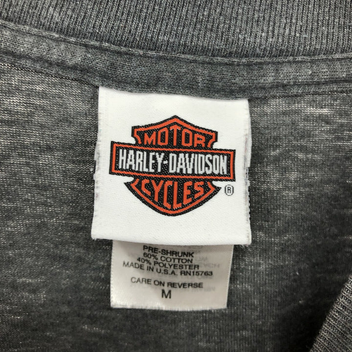 00'S Harley-Davidson HANES back print long sleeve T-shirt, made in USA, men's size M /eaa487963