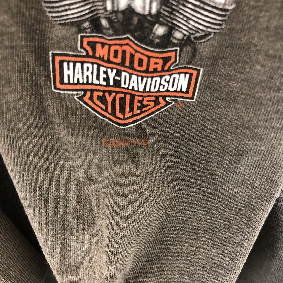 00'S Harley-Davidson HANES back print long sleeve T-shirt, made in USA, men's size M /eaa487963