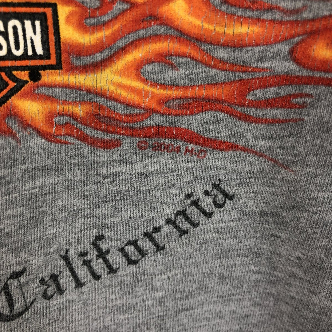 00'S Harley-Davidson Fire Pattern Long T-Shirt, Men's XL Size / eaa487966