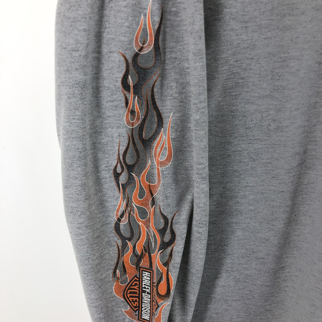 00'S Harley-Davidson Fire Pattern Long T-Shirt, Men's XL Size / eaa487966