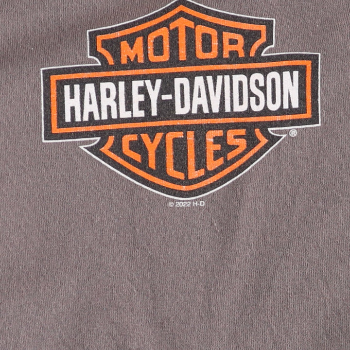 Big size Harley-Davidson back print long T-shirt, men's XXXL equivalent / eaa487976