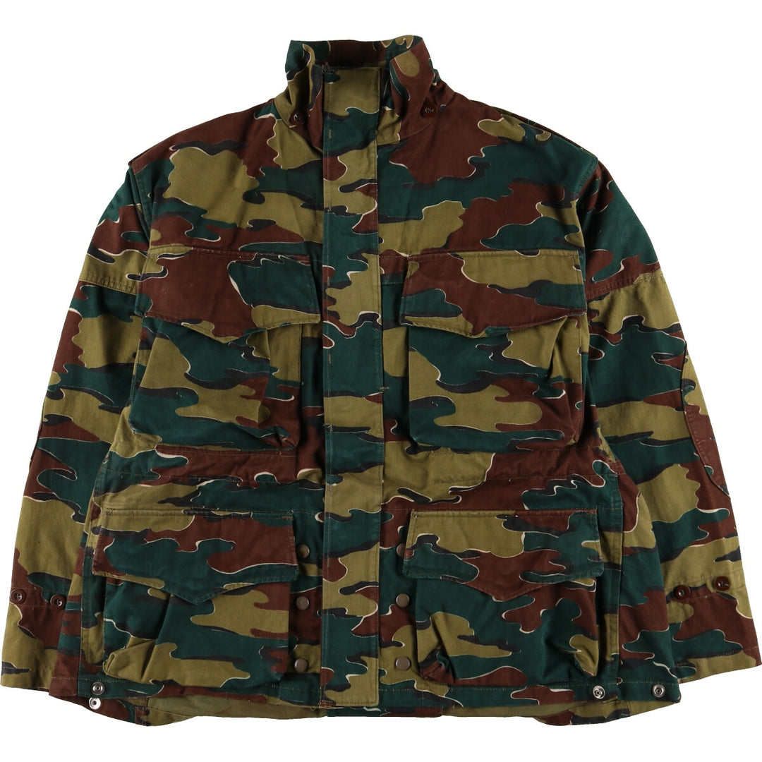 ~60'S Belgian Army Camouflage Pattern Jigsaw Camo Paratrooper Military Jacket Men's XL /eaa488039