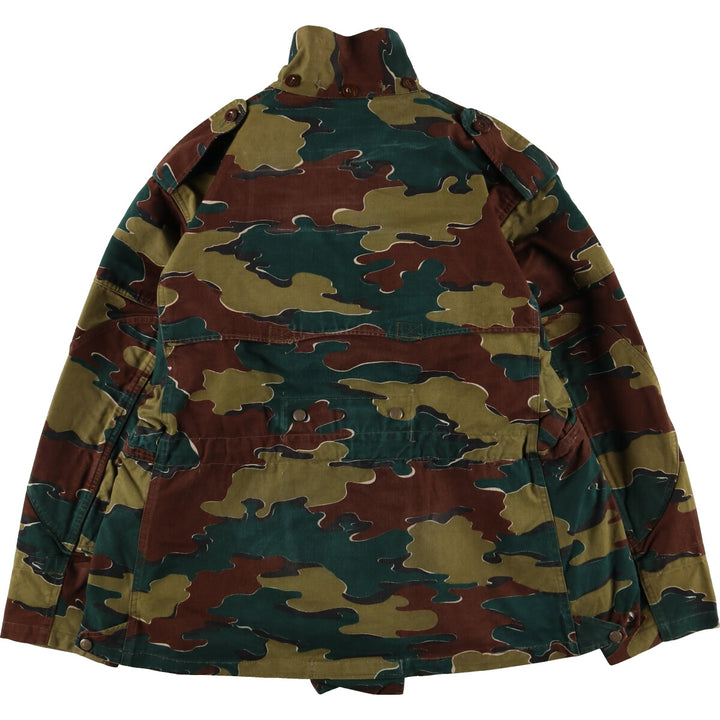~60'S Belgian Army Camouflage Pattern Jigsaw Camo Paratrooper Military Jacket Men's XL /eaa488039