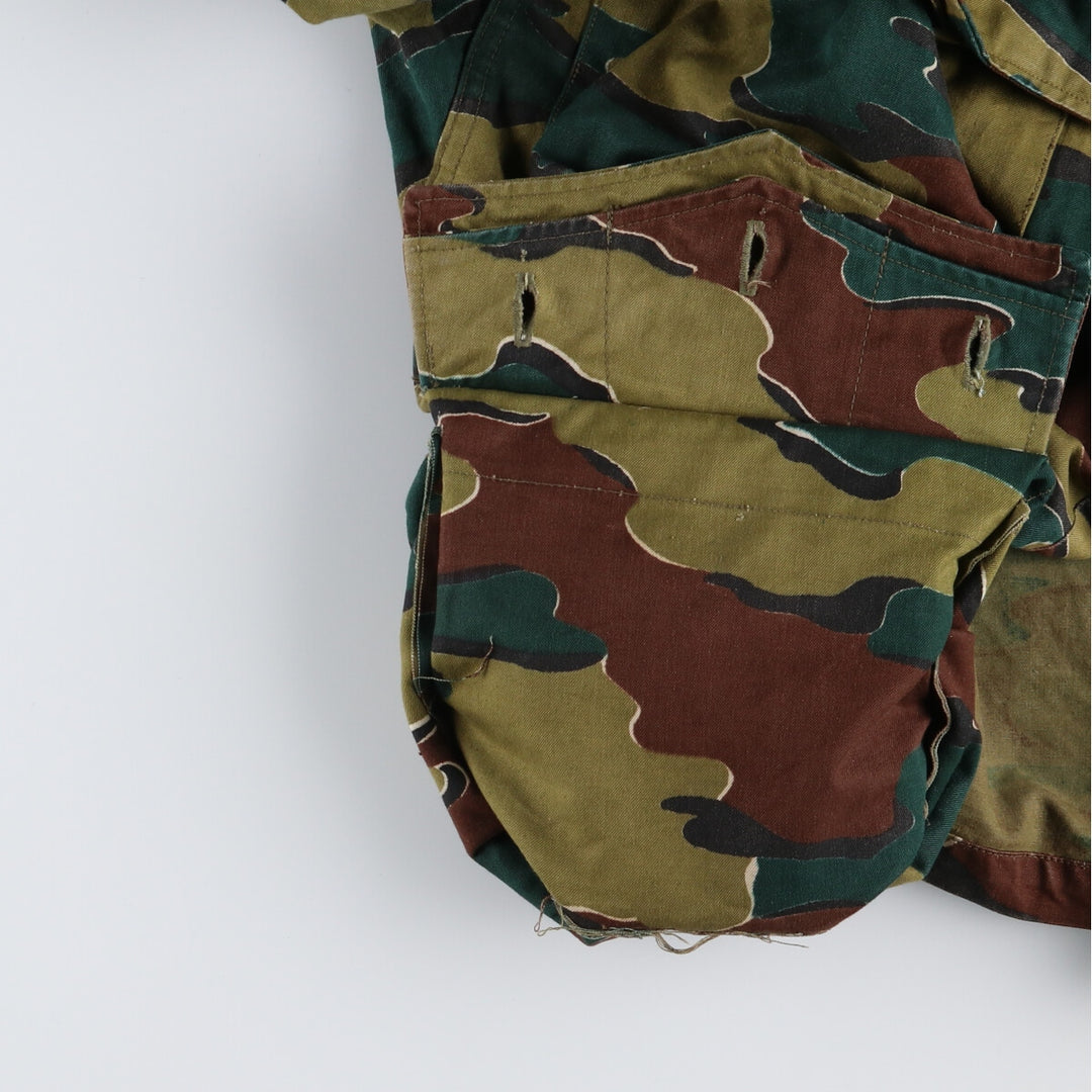 ~60'S Belgian Army Camouflage Pattern Jigsaw Camo Paratrooper Military Jacket Men's XL /eaa488039