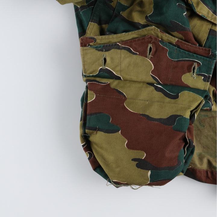 ~60'S Belgian Army Camouflage Pattern Jigsaw Camo Paratrooper Military Jacket Men's XL /eaa488039