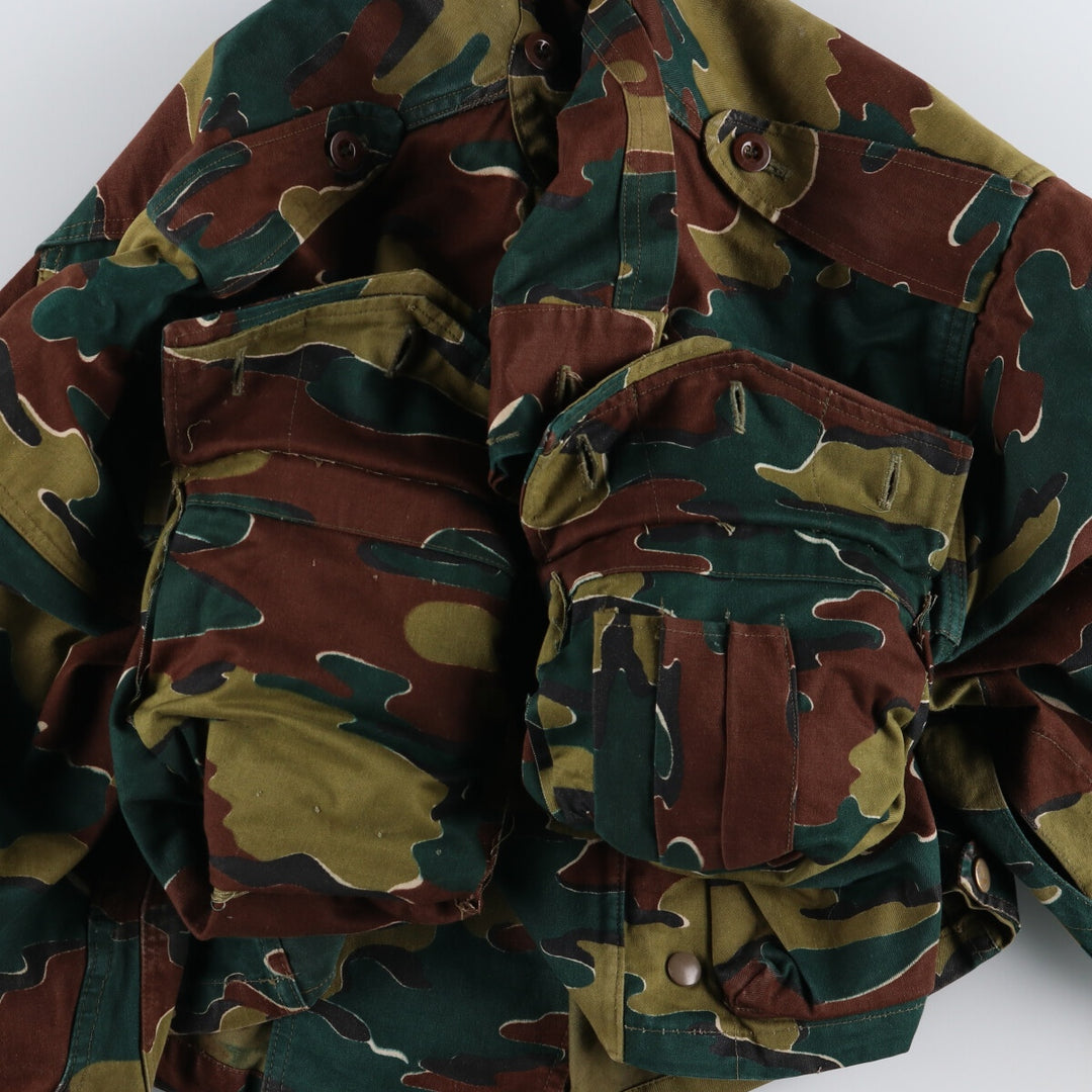 ~60'S Belgian Army Camouflage Pattern Jigsaw Camo Paratrooper Military Jacket Men's XL /eaa488039