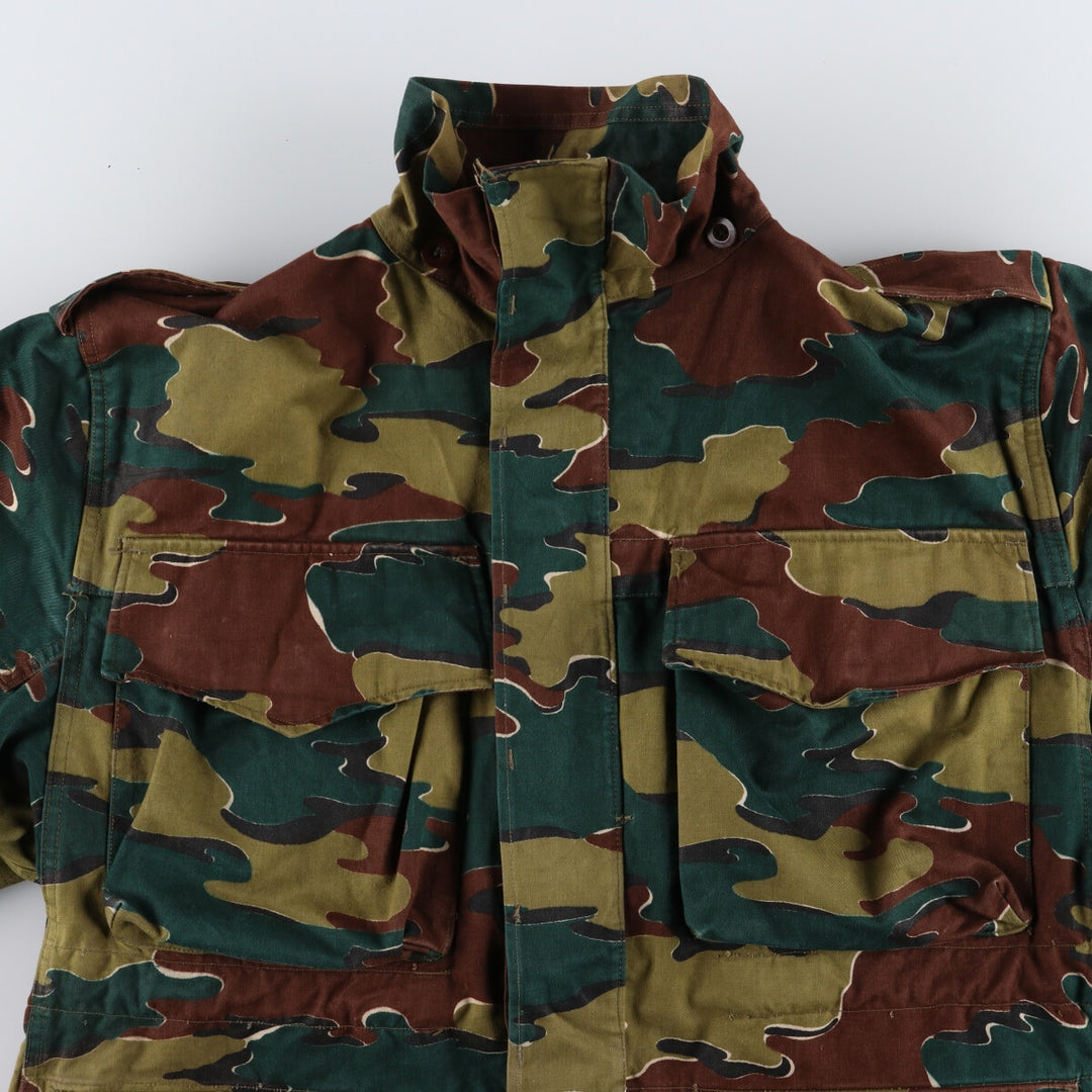 ~60'S Belgian Army Camouflage Pattern Jigsaw Camo Paratrooper Military Jacket Men's XL /eaa488039