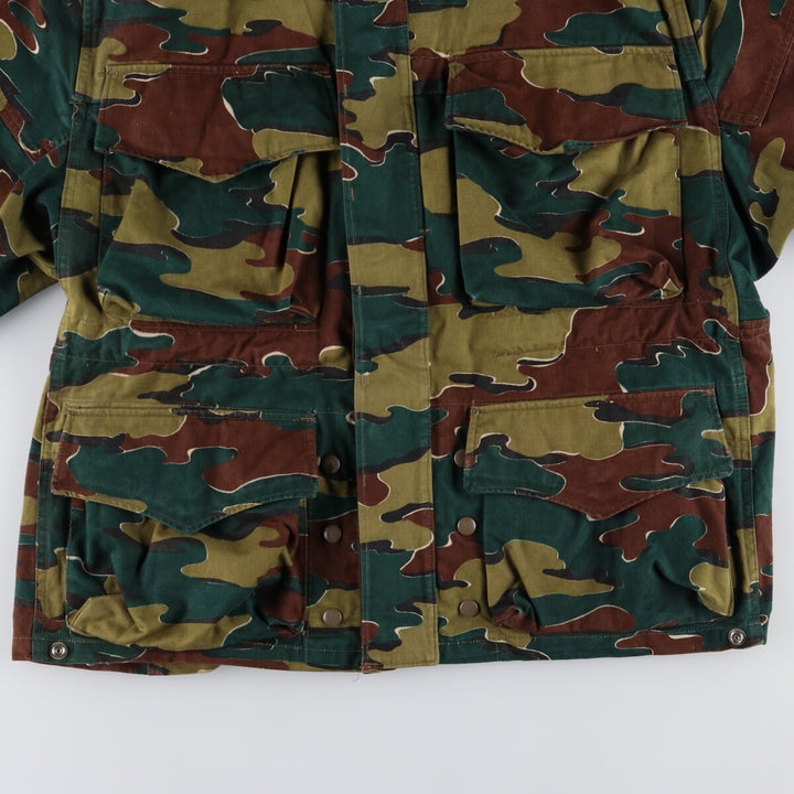 ~60'S Belgian Army Camouflage Pattern Jigsaw Camo Paratrooper Military Jacket Men's XL /eaa488039