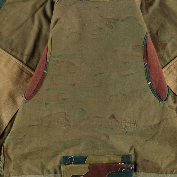 ~60'S Belgian Army Camouflage Pattern Jigsaw Camo Paratrooper Military Jacket Men's XL /eaa488039