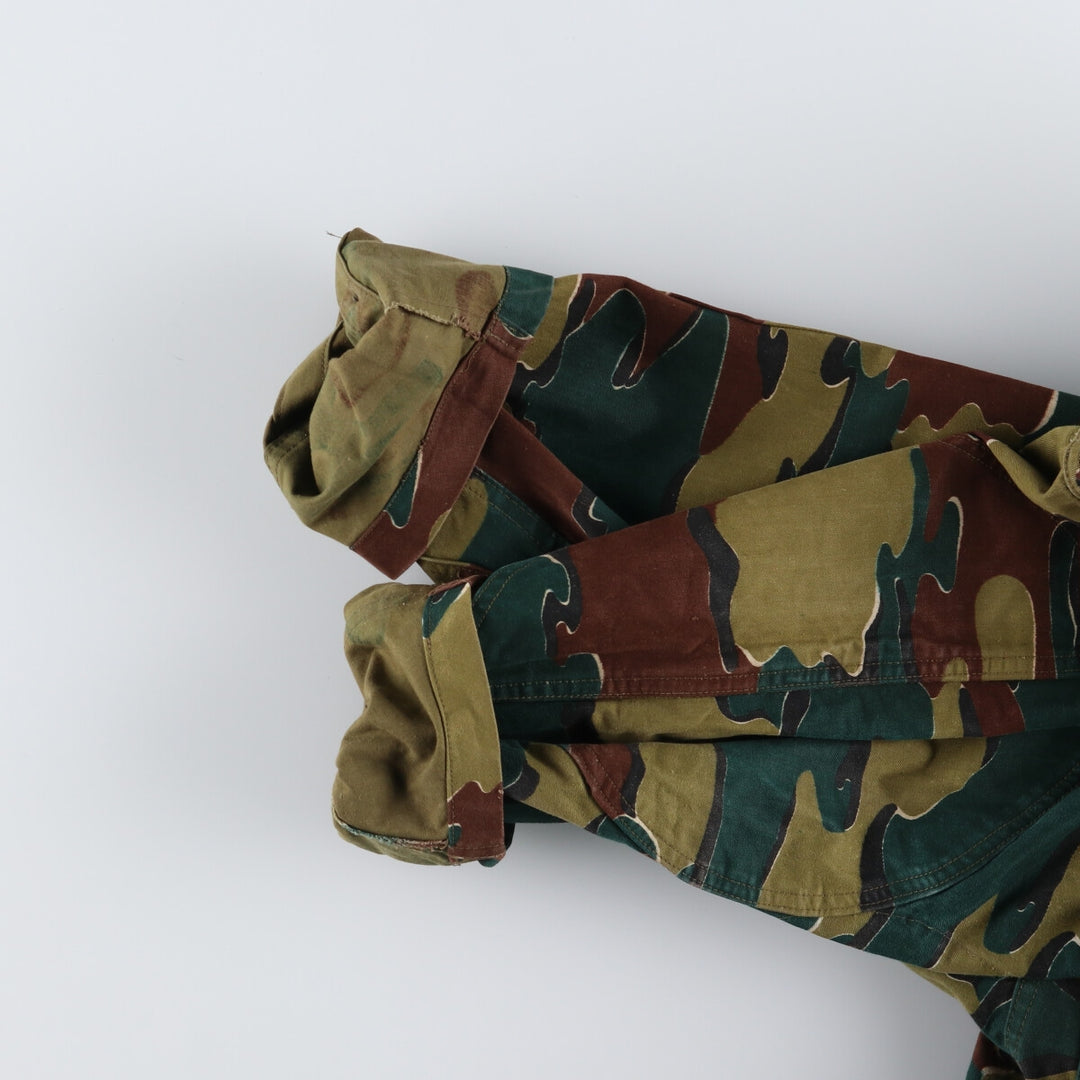 ~60'S Belgian Army Camouflage Pattern Jigsaw Camo Paratrooper Military Jacket Men's XL /eaa488039