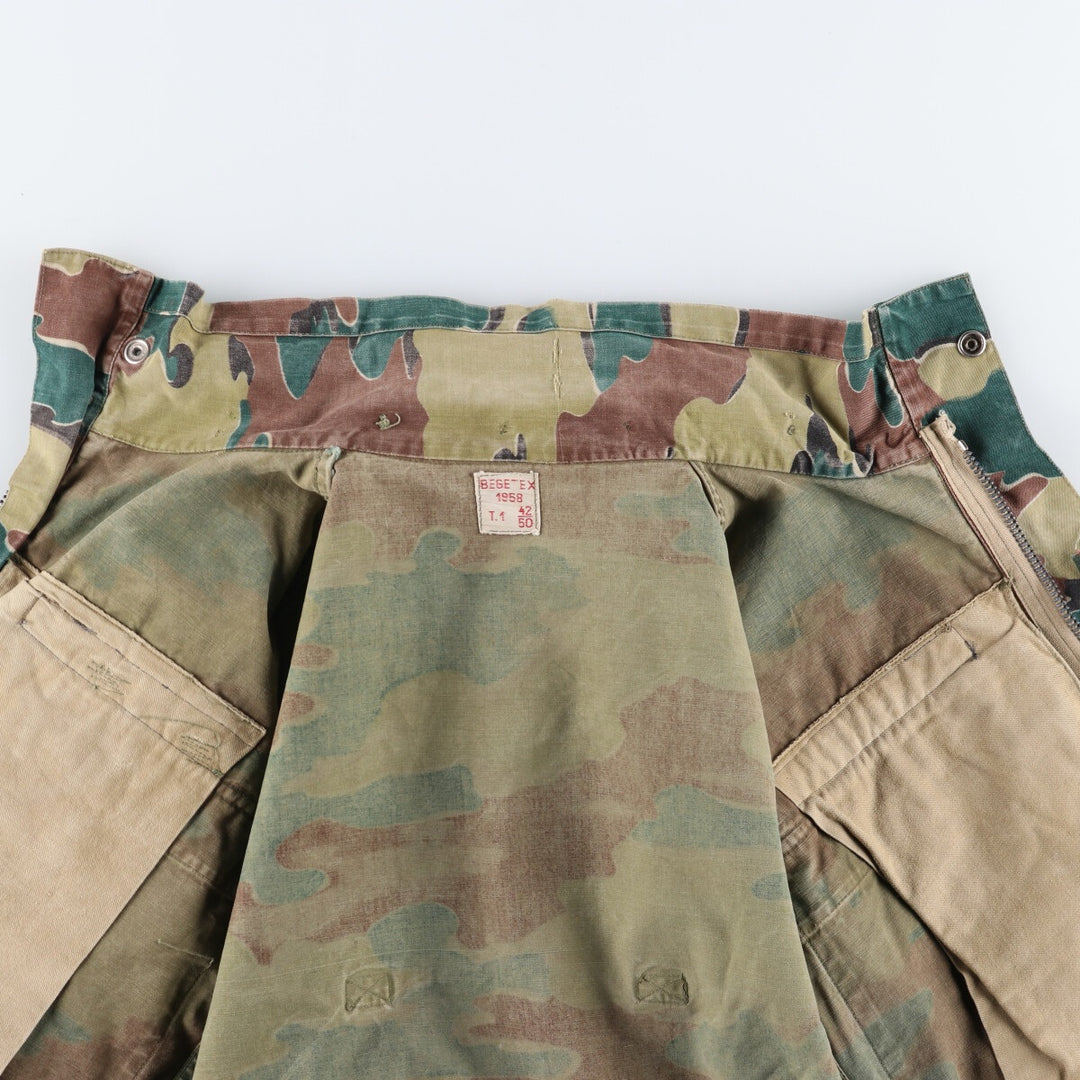 Genuine Belgian military item from the 1950s, BEGETEX camouflage pattern jigsaw camo paratrooper military jacket, 42/50, equivalent to men's L /eaa488040