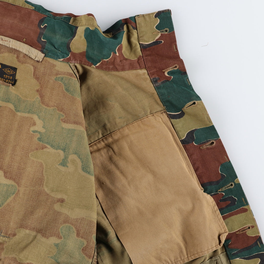Genuine Belgian Army 50's Camouflage Pattern Jigsaw Camo Paratrooper Military Jacket Men's XL /eaa488042