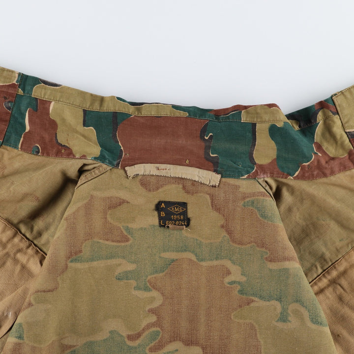 Genuine Belgian Army 50's Camouflage Pattern Jigsaw Camo Paratrooper Military Jacket Men's XL /eaa488042