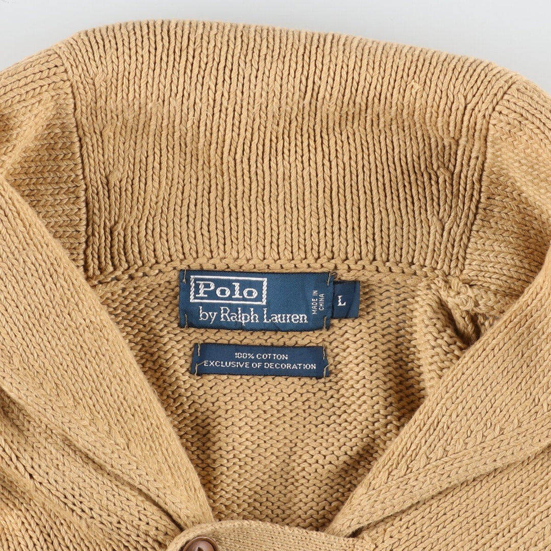 Ralph Lauren POLO by Ralph Lauren shawl collar cotton knit cardigan, men's size L / eaa488217