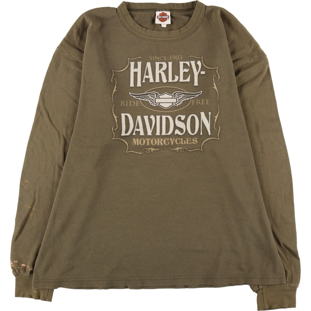 90s~00'S Harley-Davidson Thermal Long T-Shirt Made in USA Men's XL Vintage /eaa488260