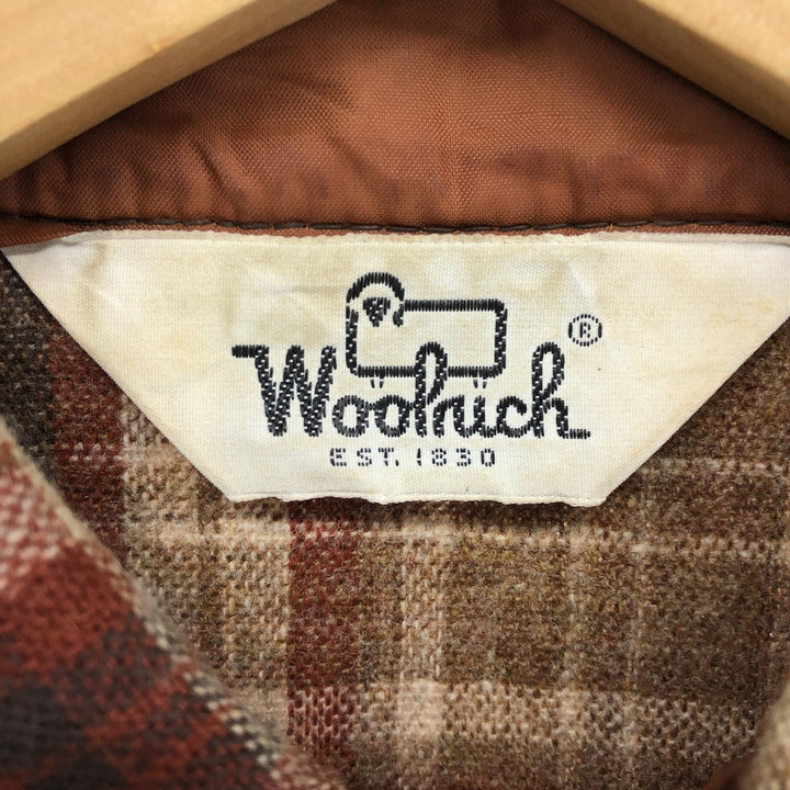 70'S WOOLRICH Check Pattern Wool Shirt Men's M Size Vintage /eaa488400