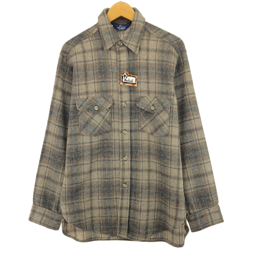 DEAD STOCK 80'S WOOLRICH Check Pattern Wool Shirt Made in USA Men's M Size Vintage /eaa488405