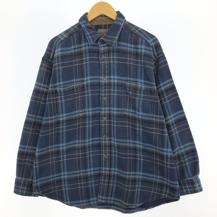 ST JOHN'S BAY BRAWNY Long Sleeve Heavy Flannel Check Shirt Men's XL /eaa488407