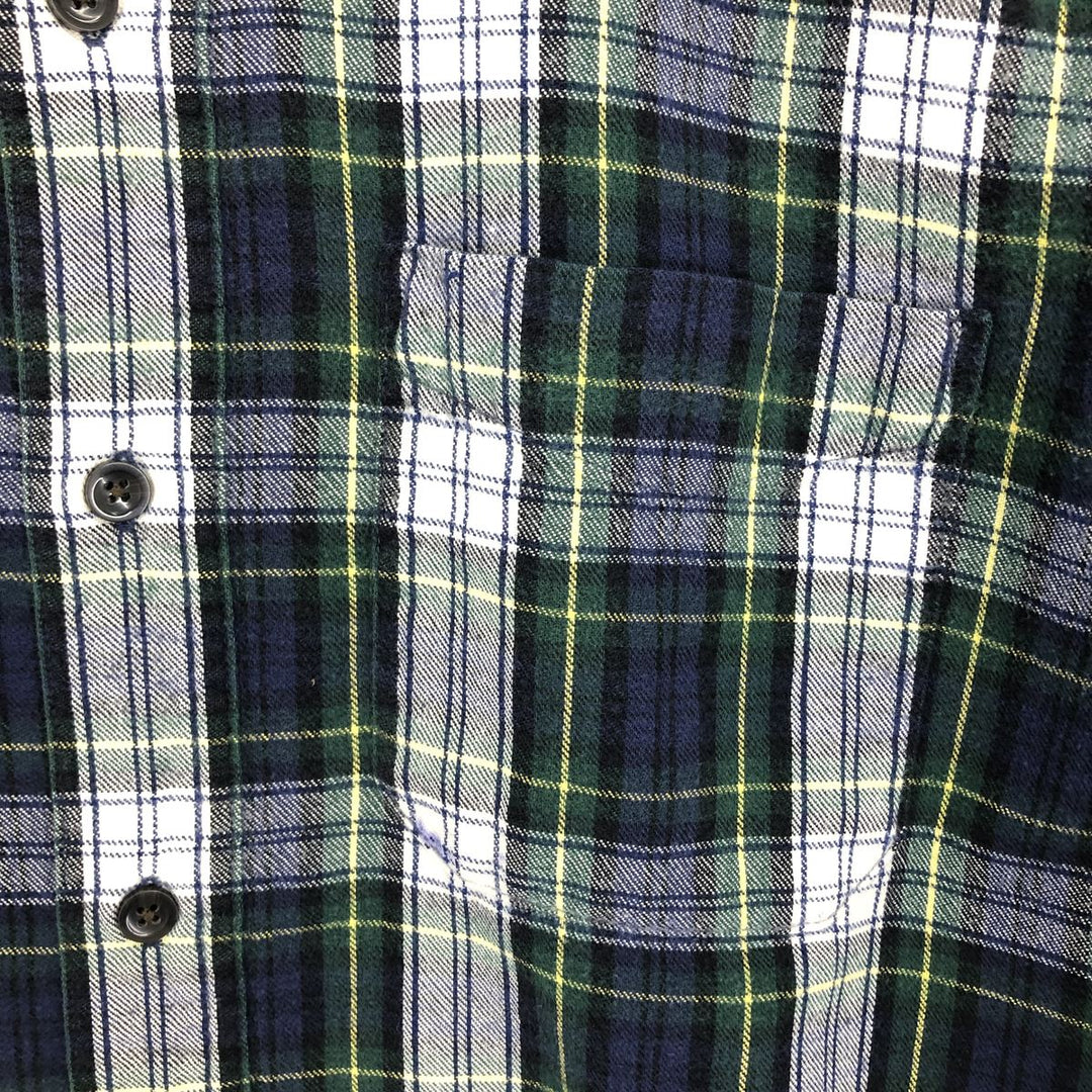 00'S LLBean TRADITIONAL FIT long sleeve button down flannel check shirt men's size L /eaa488411