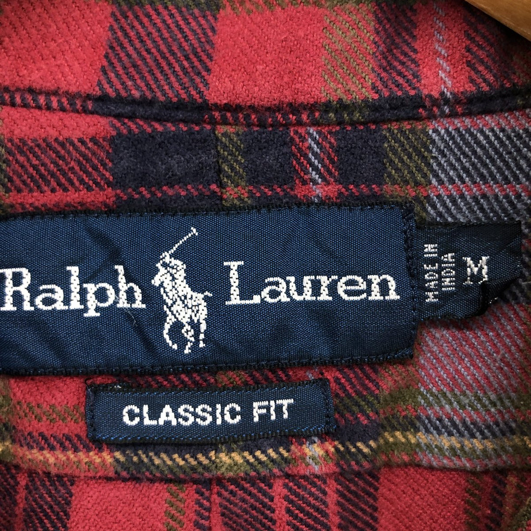 Ralph Lauren Classic Fit Long Sleeve Button Down Flannel Check Shirt Men's M / eaa488418