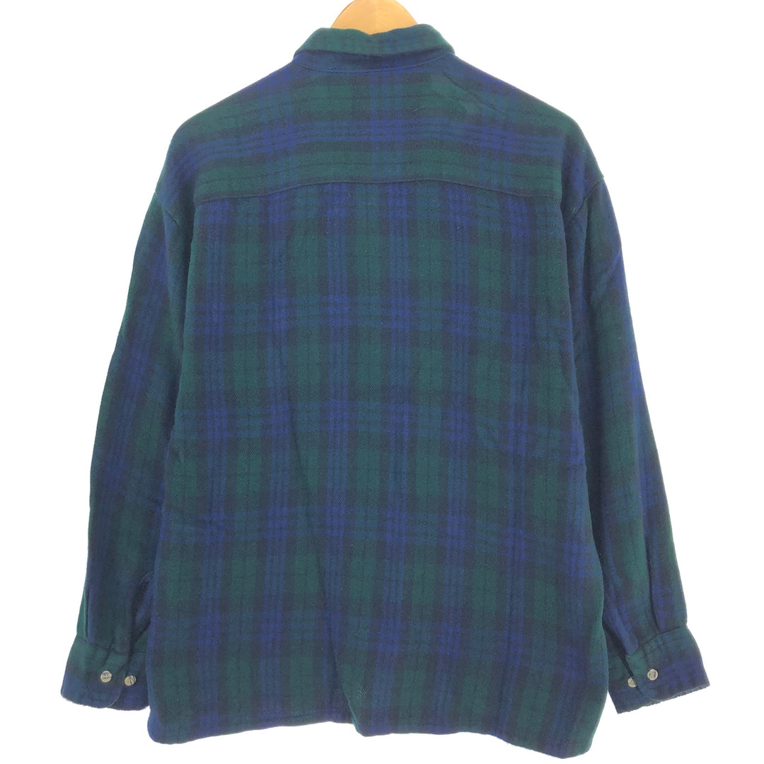 90'S JOHNNY BOXER Check Pattern Wool Shirt Men's Size L Vintage /eaa488439