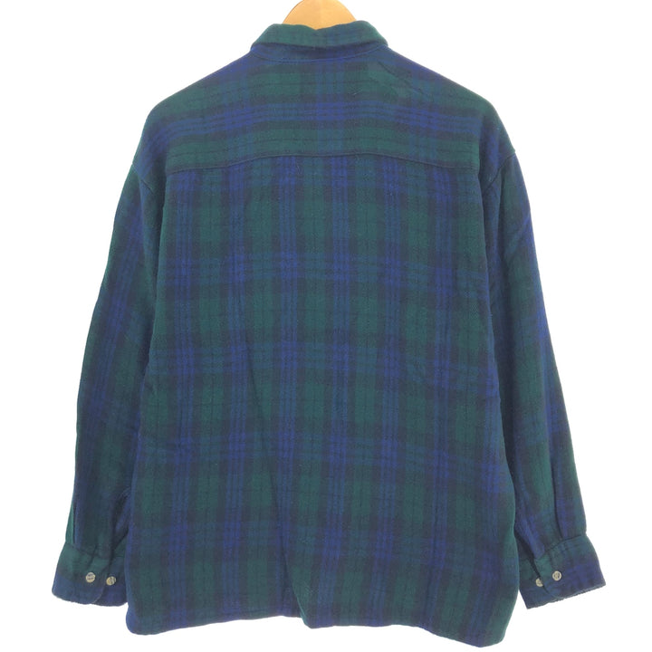 90'S JOHNNY BOXER Check Pattern Wool Shirt Men's Size L Vintage /eaa488439