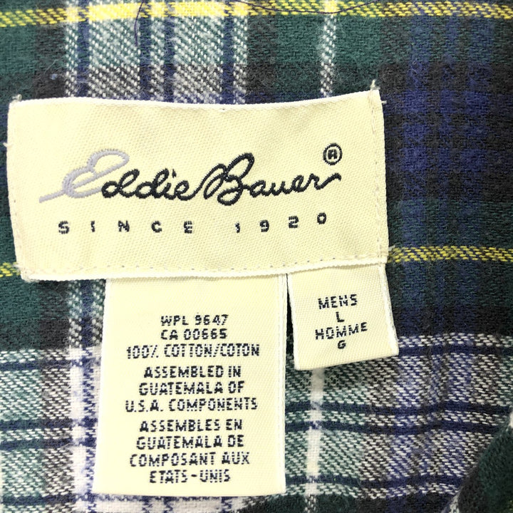 Eddie Bauer Long Sleeve Flannel Check Shirt Men's Size L / eaa488459