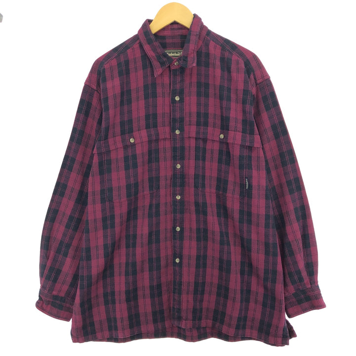 Timberland Long Sleeve Heavy Flannel Check Shirt Men's L / eaa488460