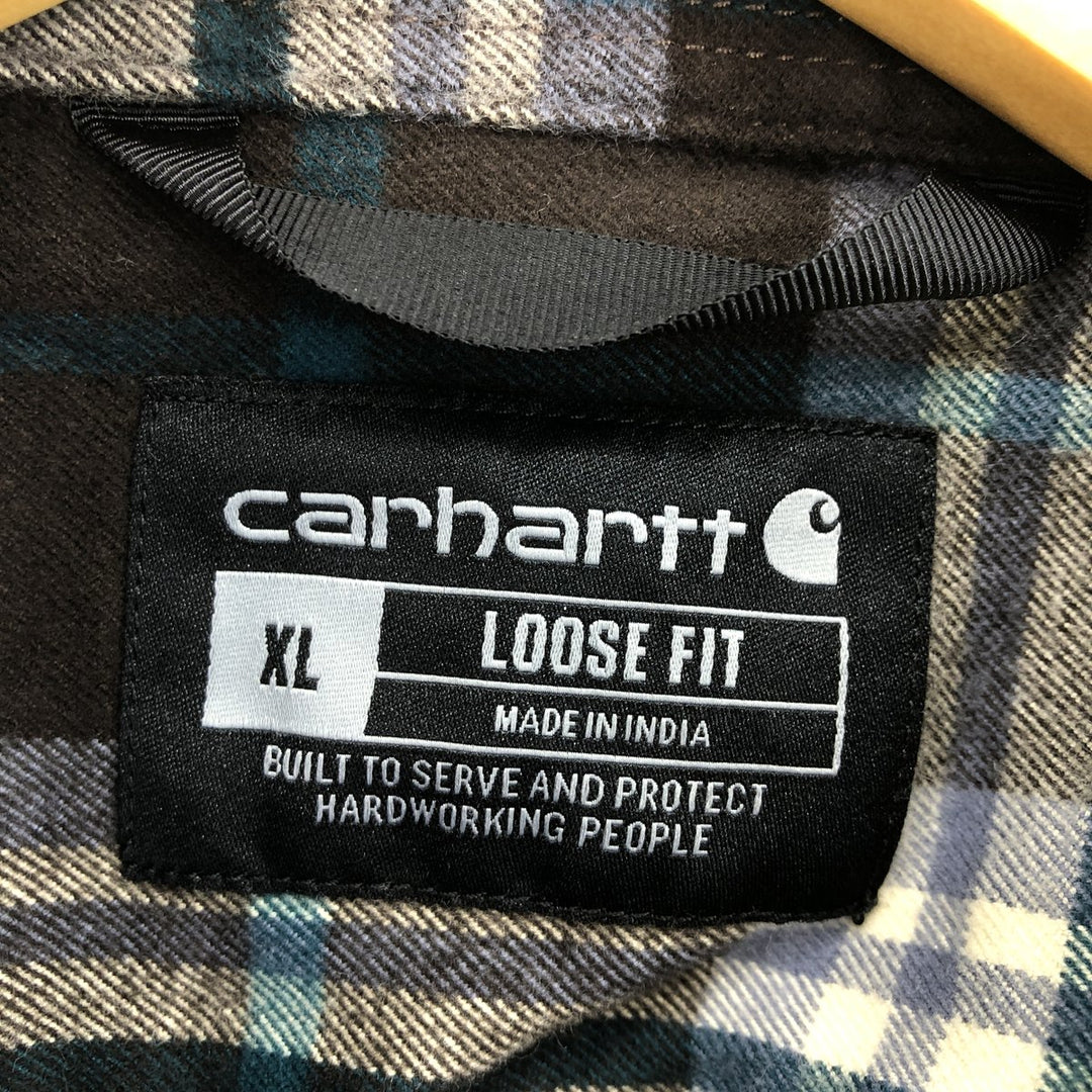 Carhartt Loose Fit Long Sleeve Heavy Flannel Check Shirt Men's XL / eaa488461