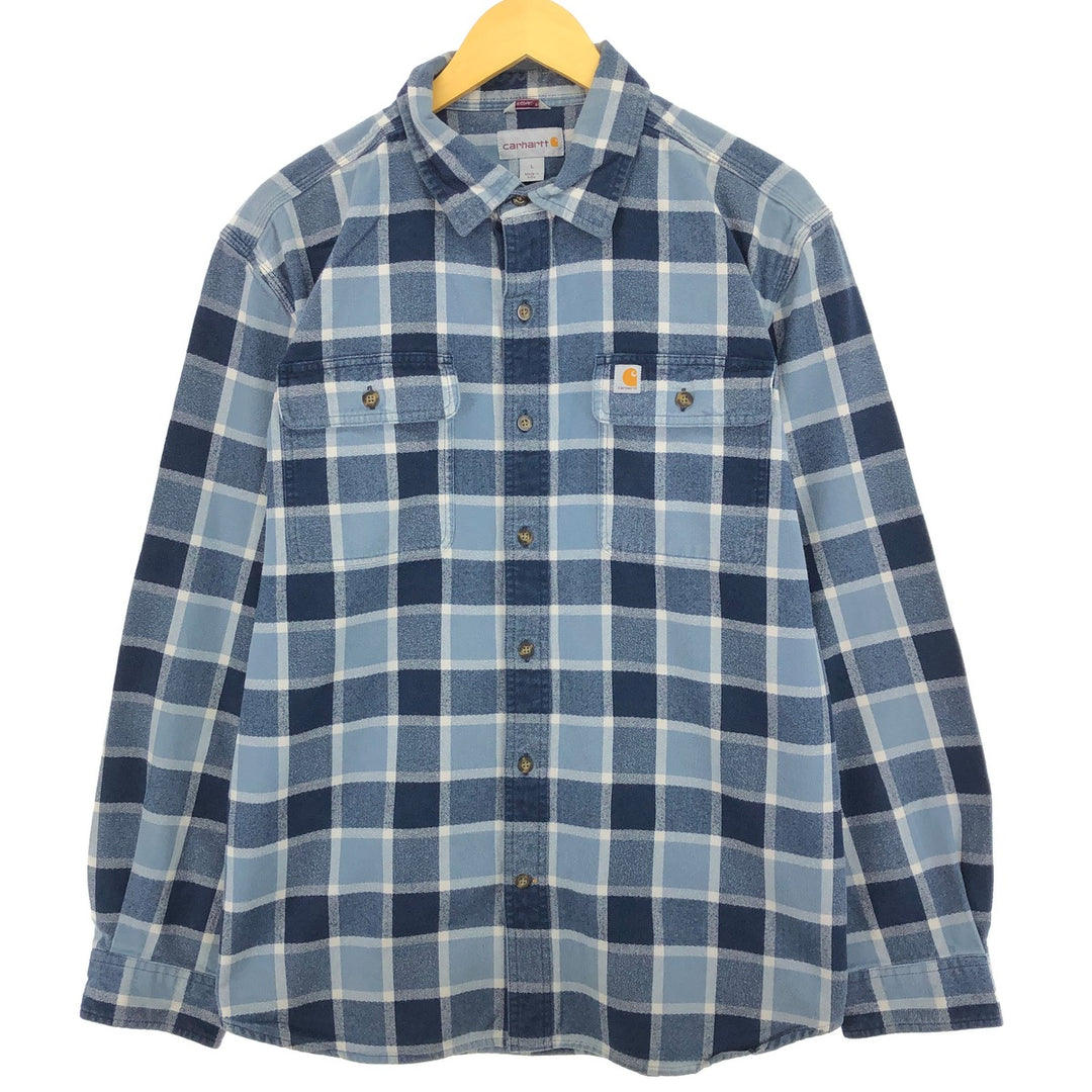 Carhartt ORIGINAL FIT long sleeve heavy flannel check shirt, men's size L / eaa488462