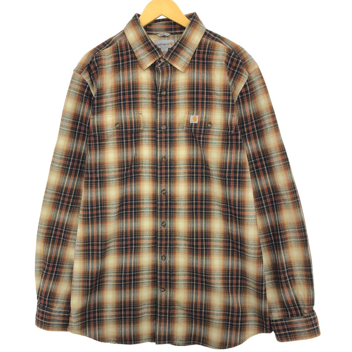 Carhartt ORIGINAL FIT Ombre Check Long Sleeve Heavy Flannel Check Shirt Men's L size / eaa488463